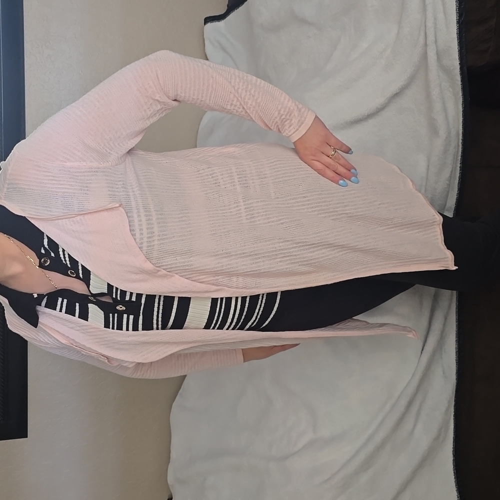 Pink long cardigan